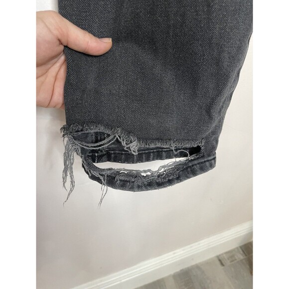 Forever 21 Distressed Jeans Black Womens 30 Distressed Straight High Rise - Picture 9 of 10